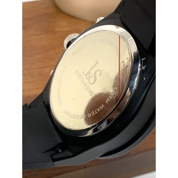 Joshua & Sons Men's Watch JS62BK Quartz Chronograph Black Dial Rubber Ba… - Picture 6 of 13